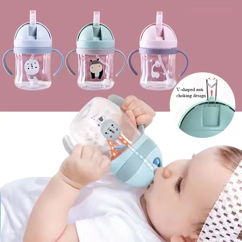Zwitsal Baby Products - คู่แก้วฟางขวดน้ําเด็กขวดอุปกรณ์เสริมการถ่ายภาพอนุบาลรั่วถ้วยดื่ม