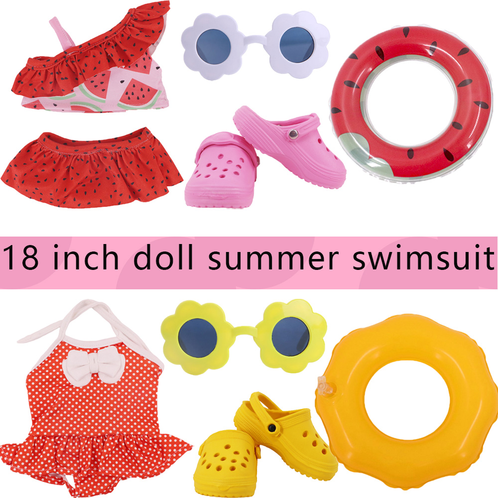 Zwitsal Baby Products - ชุดว่ายน้ำลายเกล็ดปลาสำหรับตุ๊กตาเด็ก 43 ซม. และตุ๊กตาอเมริกัน 18 นิ้ว,